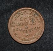 US CWT AE Cent 1863 Eagle - Carpeles Dry Goods Groceries Waterloo Wis Coin no 1 R.JPG