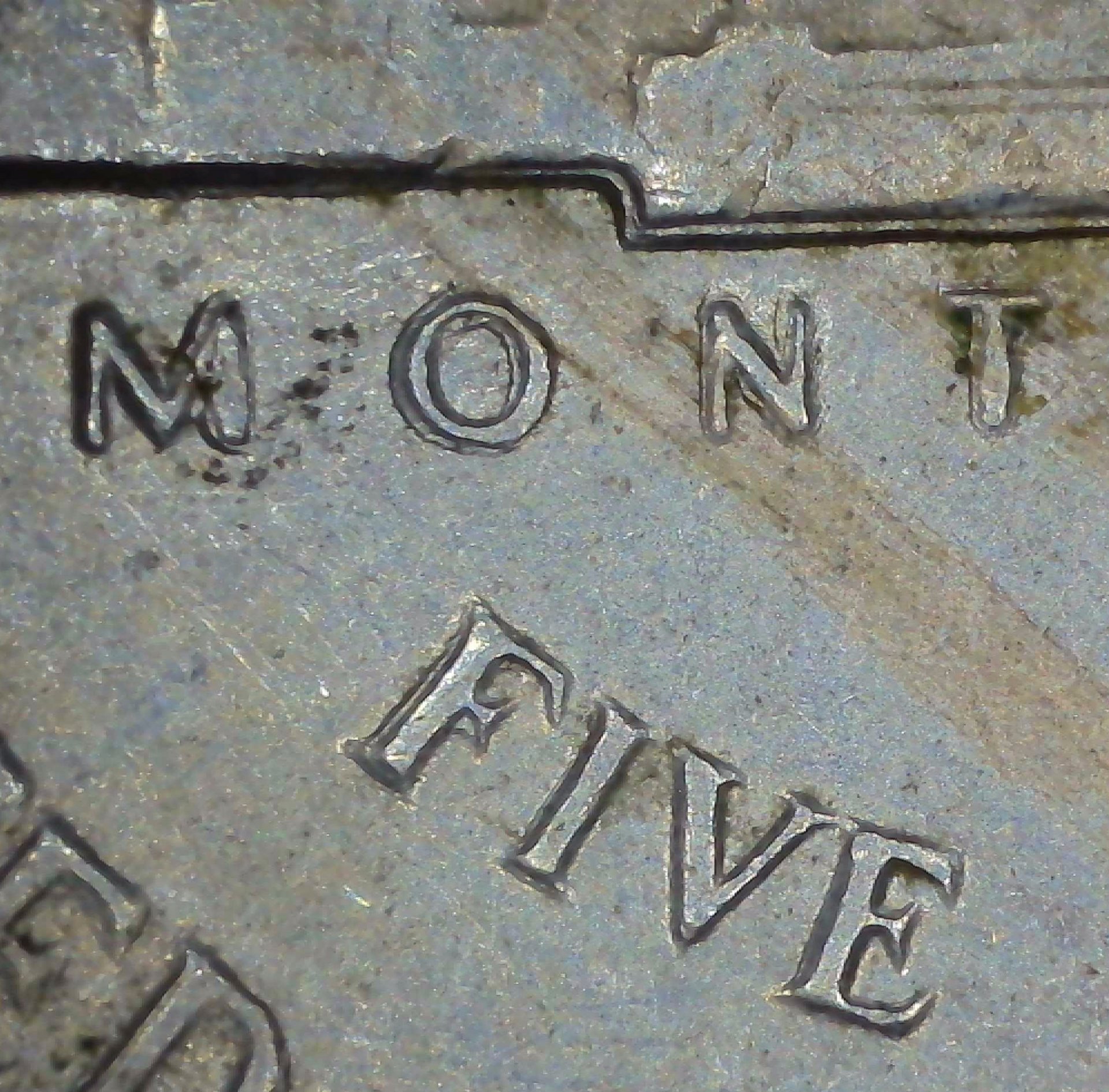 US Jefferson Nickel 1960 #2 Reverse-Mont-Five Closeup.jpg