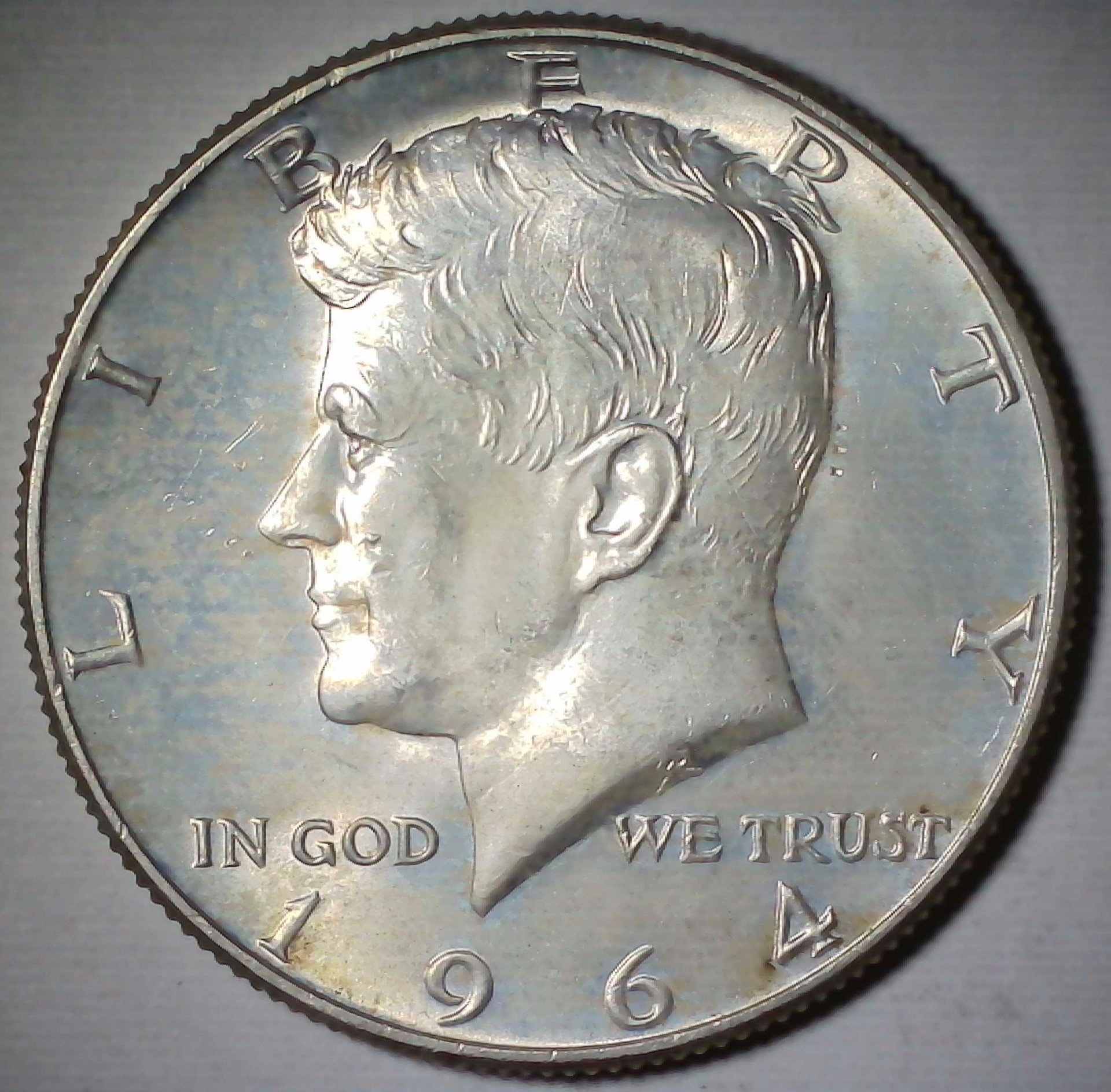 US Kennedy Half Dollar 1964-D #1 Obverse.jpg