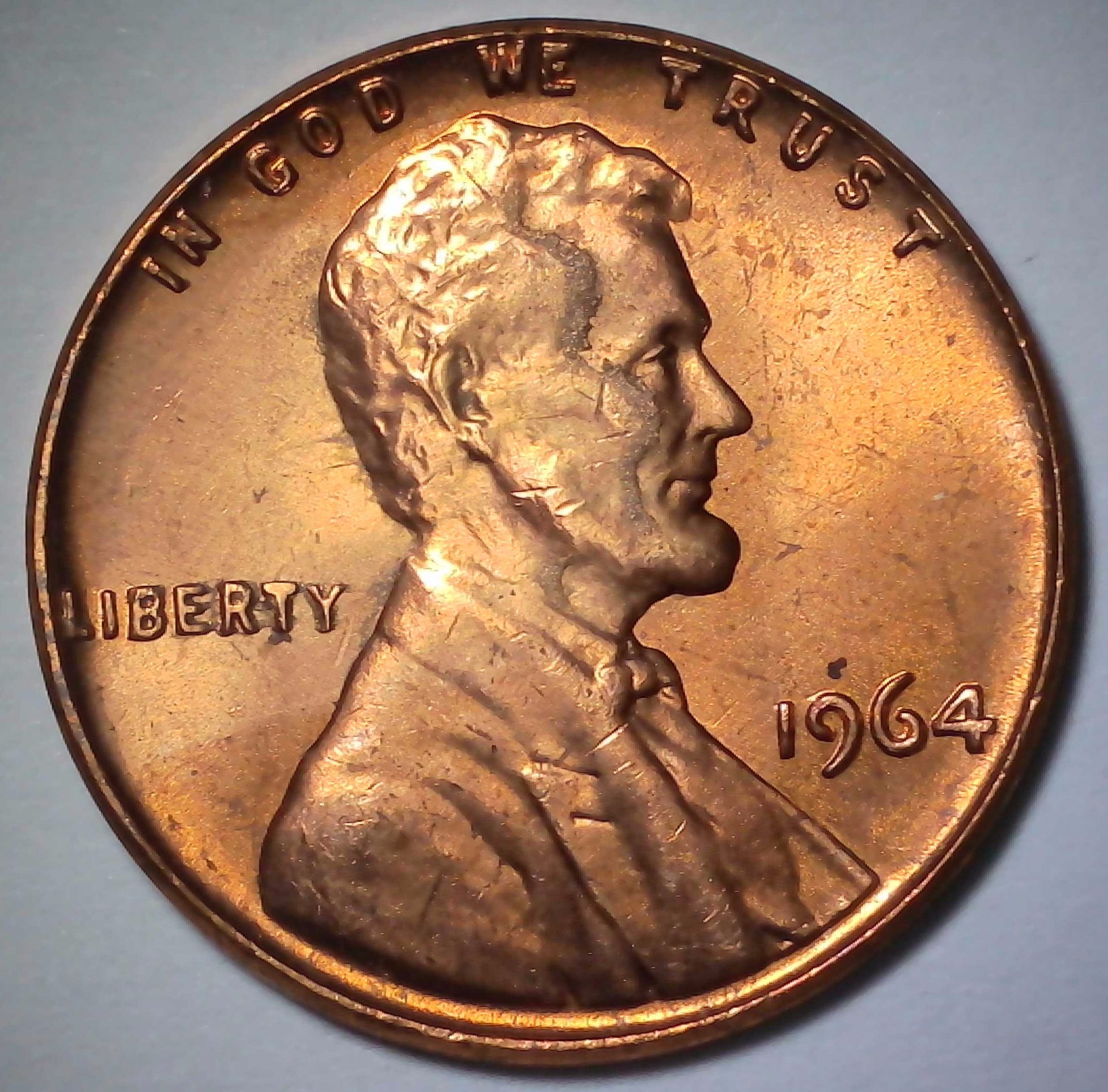 US Lincoln Cent 1964 UNC #50 Obverse.jpg