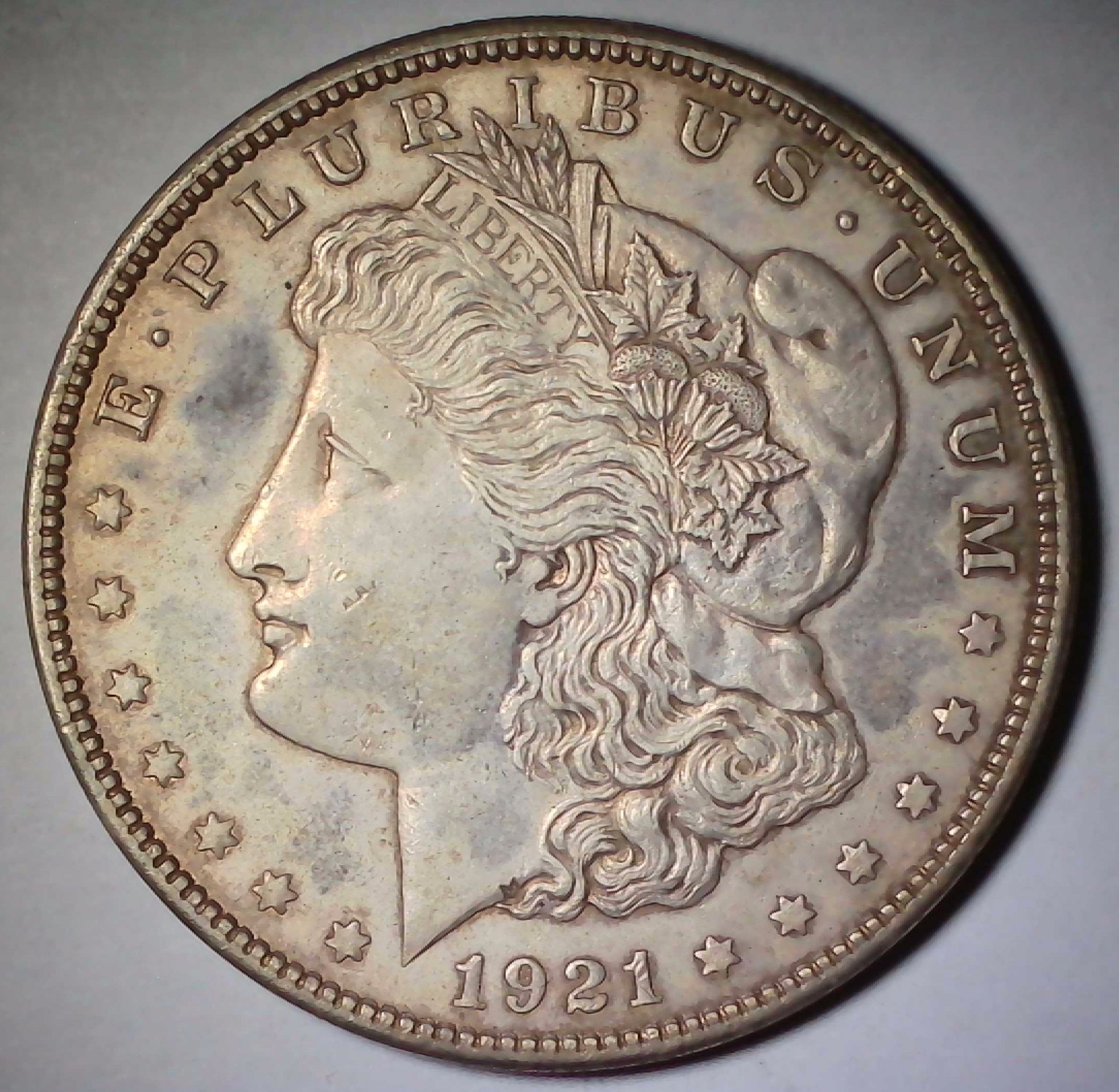 US Morgan Dollar 1921 #1 Obverse.jpg