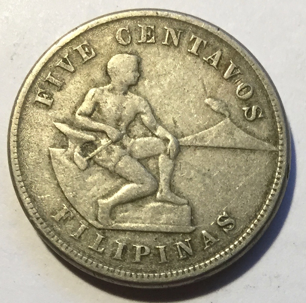 US Philippines 5 centavos 1918 S mule coin with a die crack1.jpeg