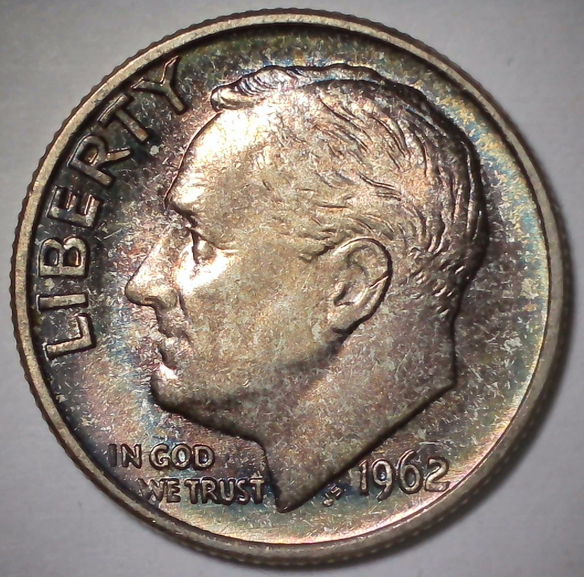 US Roosevelt Dime 1962 UNC #11 Obverse.jpg