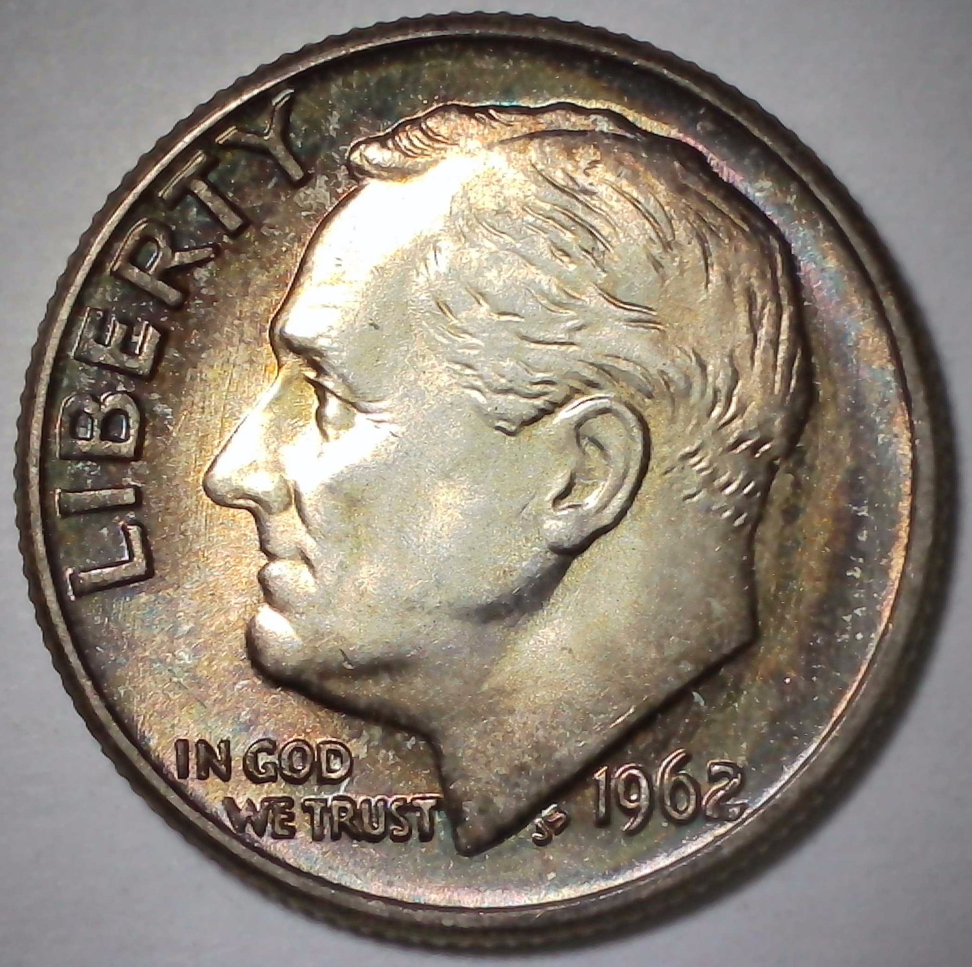 US Roosevelt Dime 1962 UNC #12 Obverse.jpg