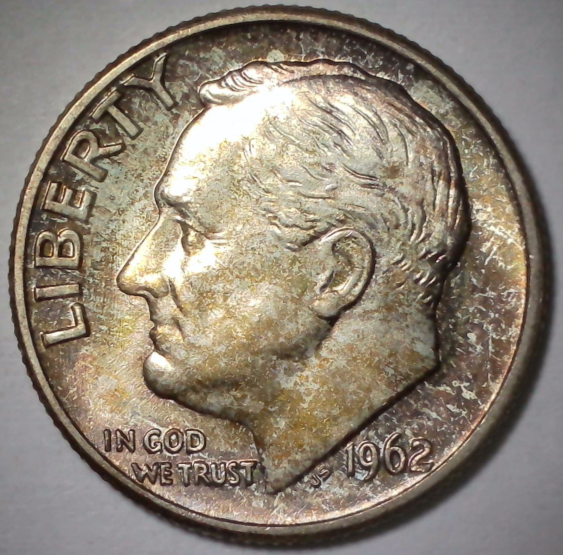 US Roosevelt Dime 1962 UNC #14 Obverse.jpg