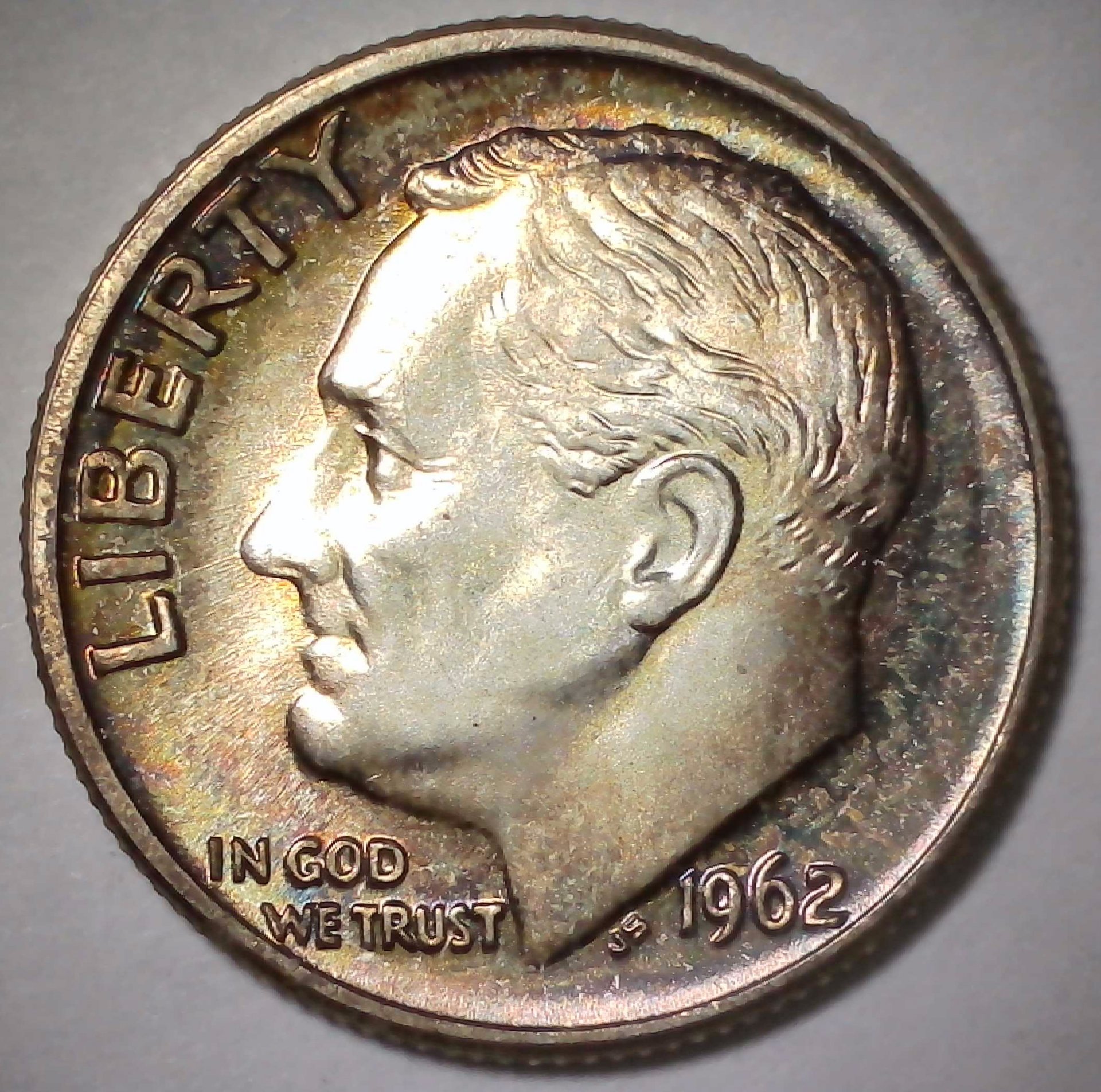 US Roosevelt Dime 1962 UNC #2 Obverse.jpg