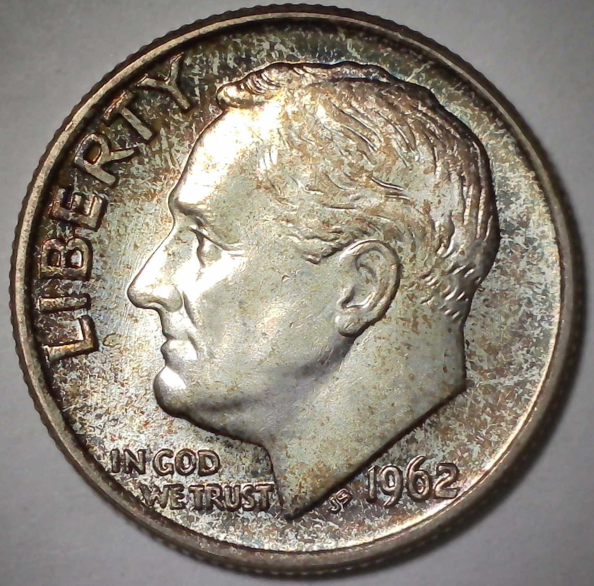 US Roosevelt Dime 1962 UNC #3 Obverse.jpg