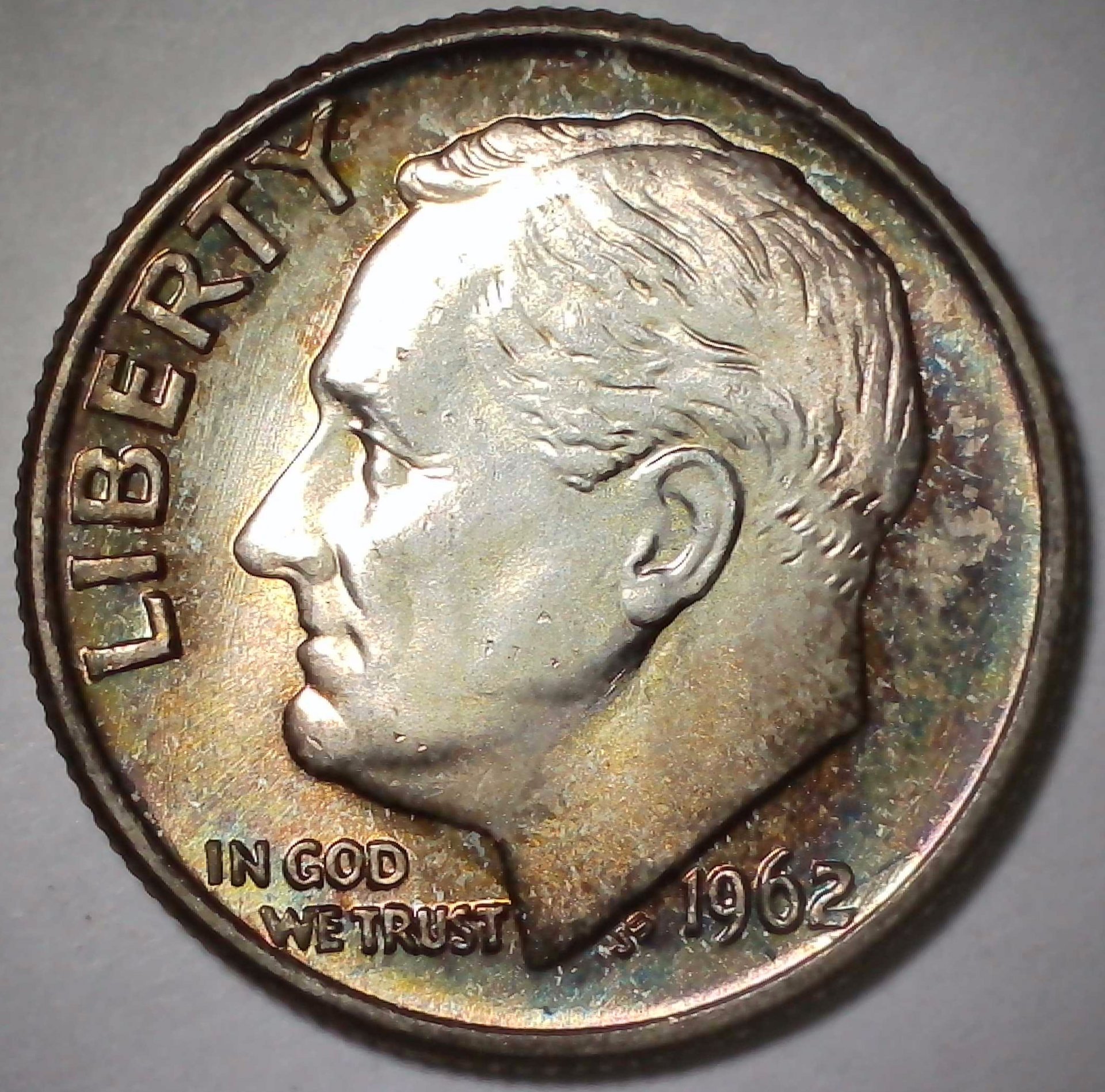 US Roosevelt Dime 1962 UNC #5 Obverse.jpg
