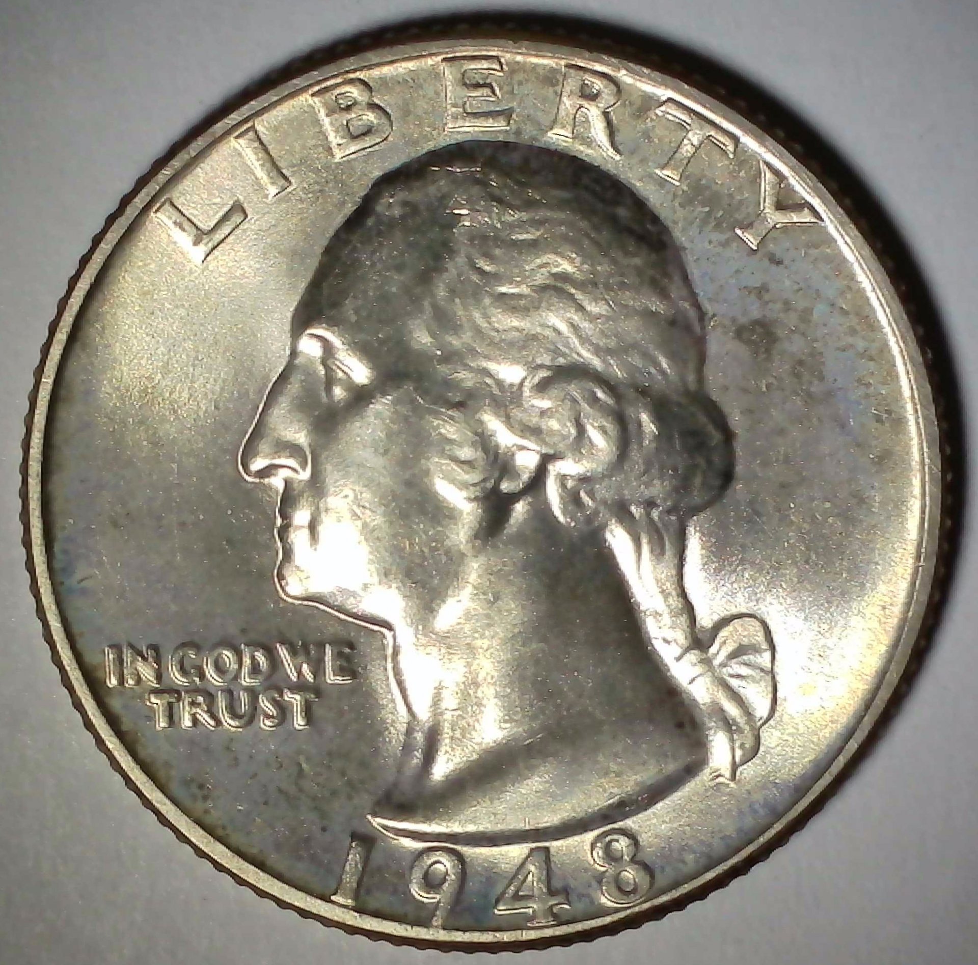 US Washington Quarter 1948 UNC #1 Obverse5.jpg