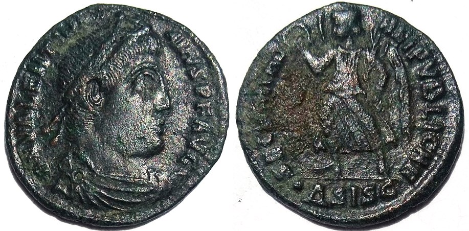 Valentinian I Siscia Centenionalis SECVRITAS REIPVBLICAE 1.jpg