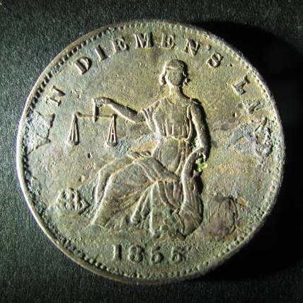 Van Dieman s Land Half penny 1855 obverse.JPG