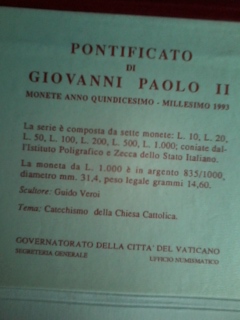 Vatican 1993 Proof Set Certificate SSPX01611.jpg