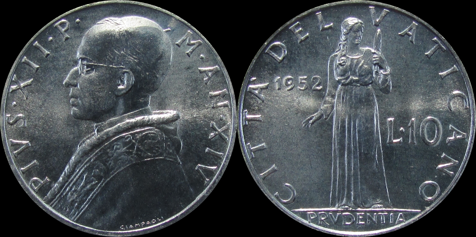 Vatican City 1952 10 Lira.jpg