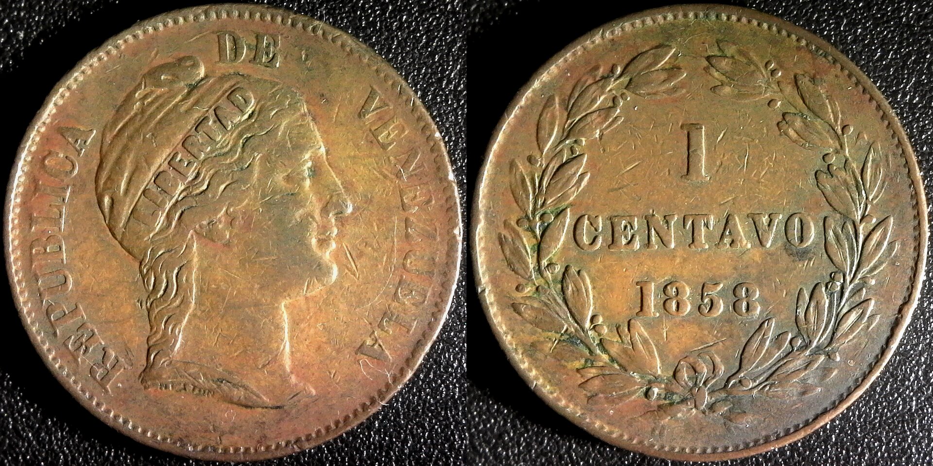 Venezuela 1 Centavo 1858 obv-side.jpg