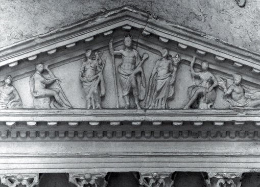 Venus genetrix in pediment with Cupid on shoulder.jpg