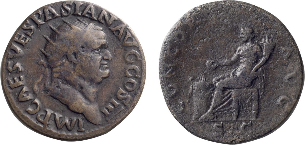 Vespasian Dupondius HJB 225 23 Curtis Clay RIC 263 JSW Platt Hall.jpg