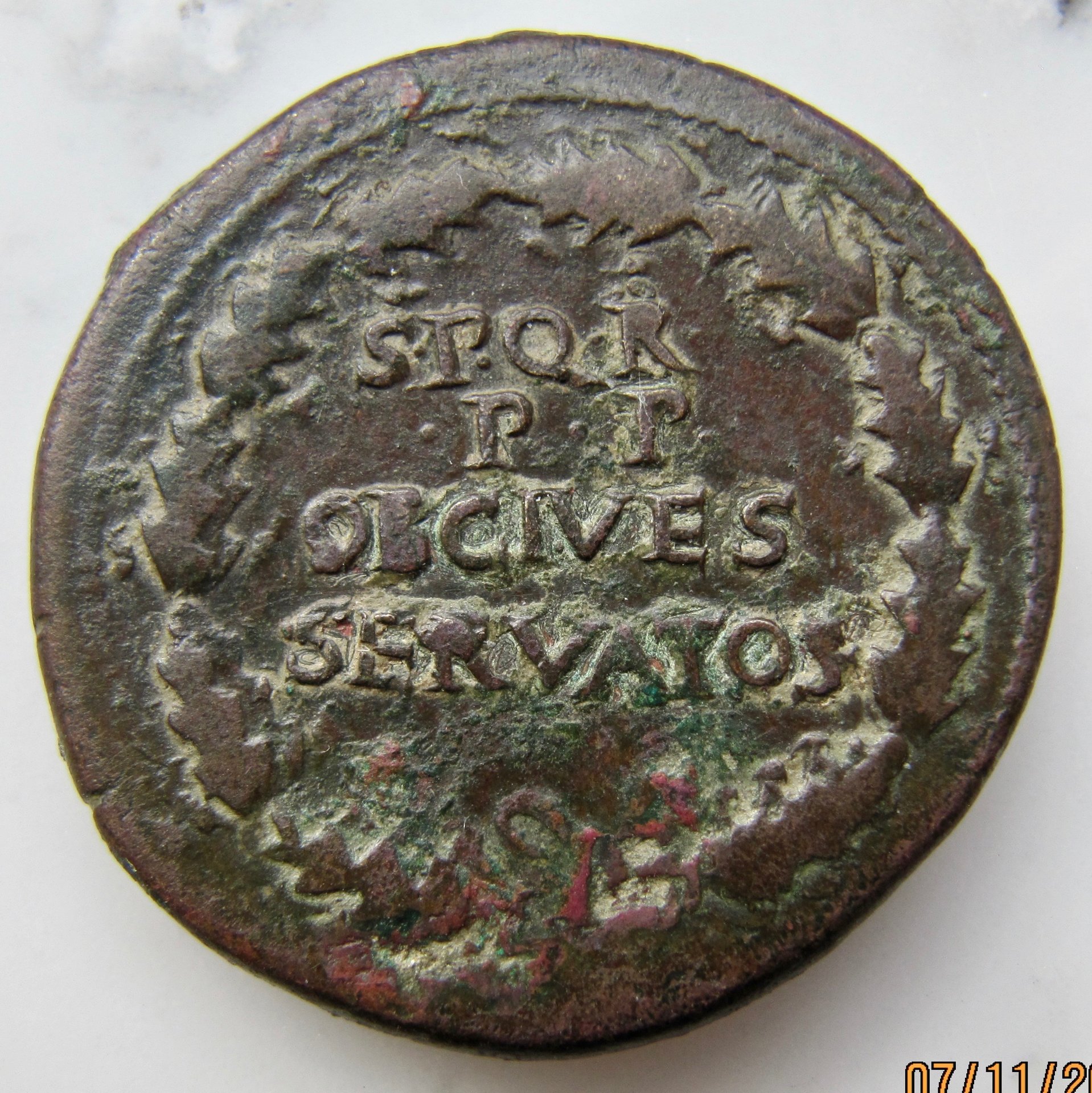 Vespasian sestertius SPQR low grade-pitted example REV - 1.jpg