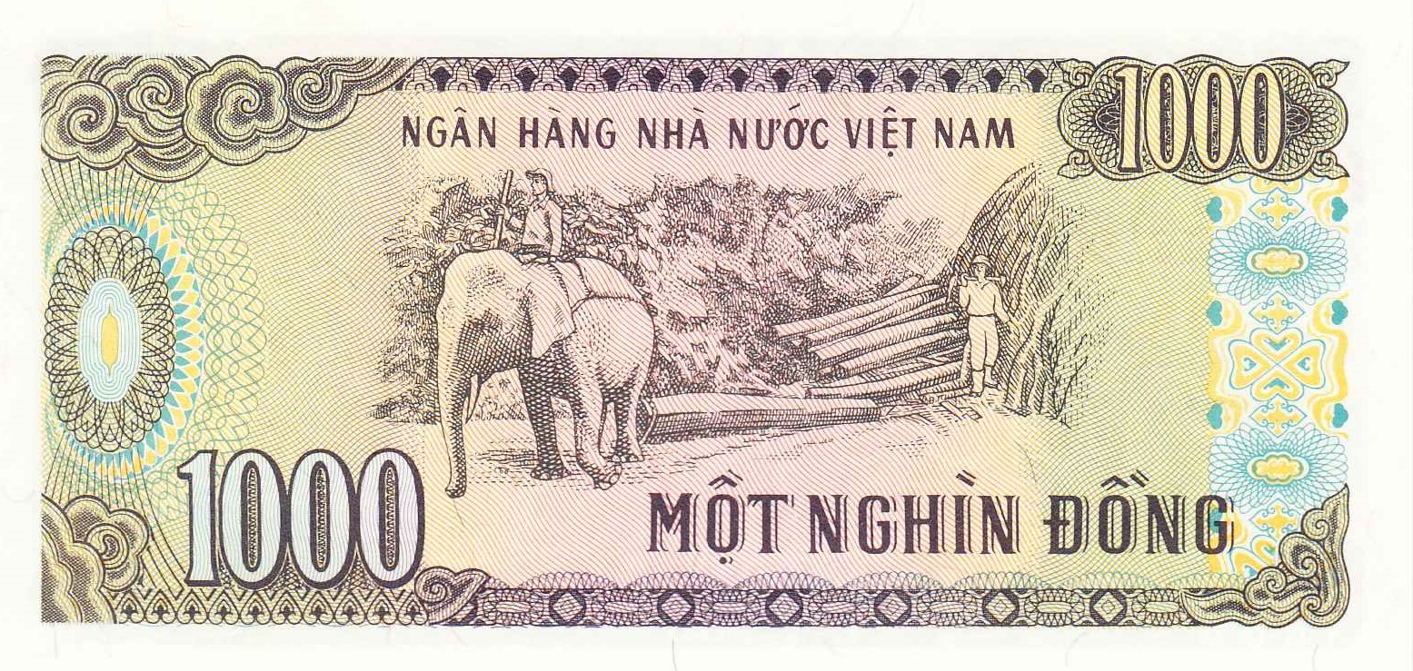 Viet Nam State Bank of Viet Nam 1000 Dong 1988 back 2.jpg