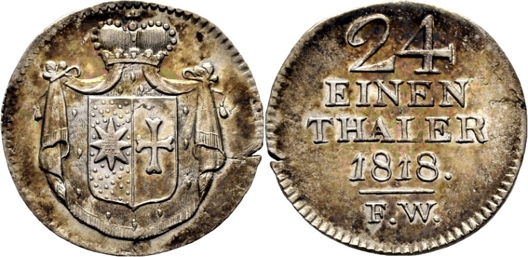 Waldeck 1-24th Taler 1818. ex Peus  - 1.jpg