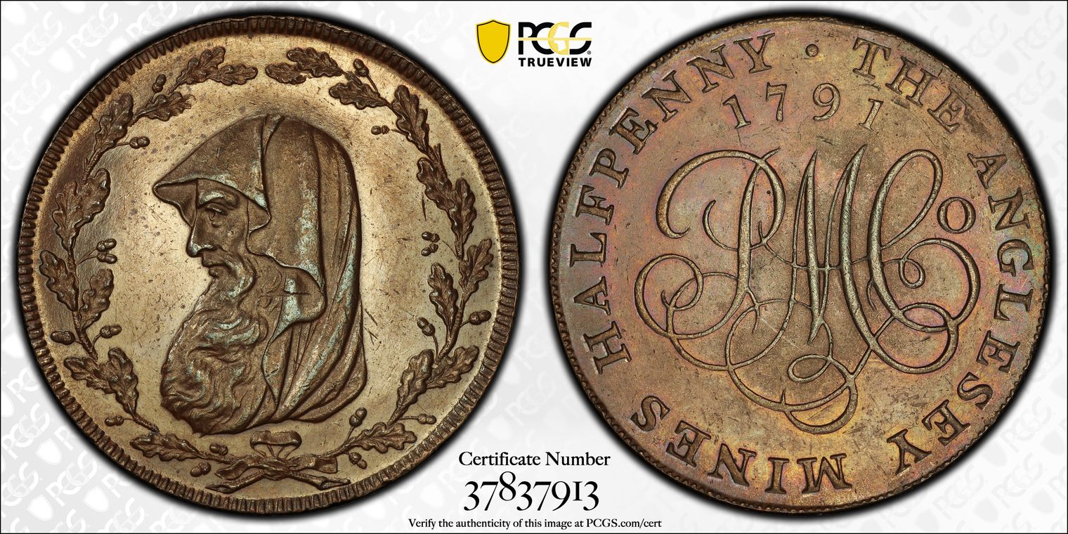 Wales Tkn 1791 Halfpenny DH-387 Bronzed Copper PR63BN PCGS.jpg
