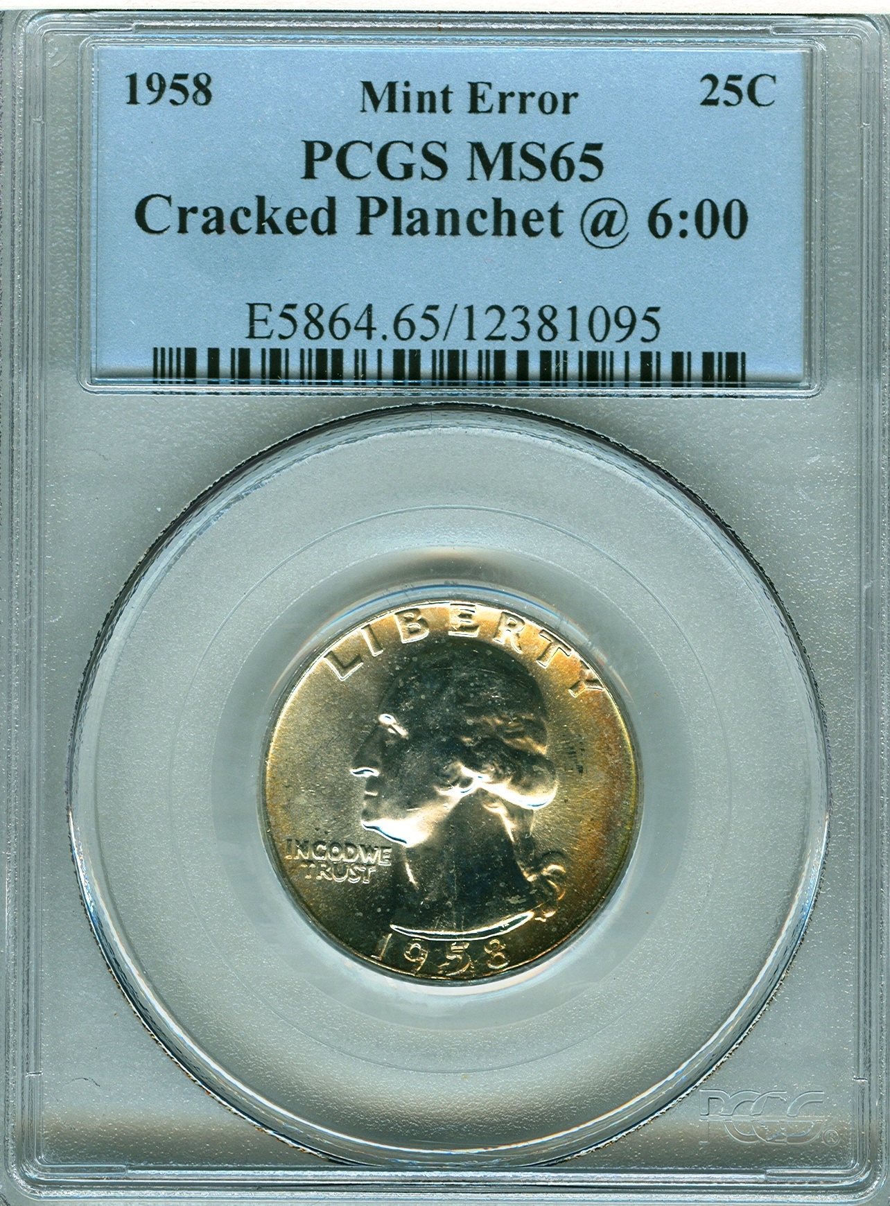 Washington 1958 Cracked Planchet 12381094 PCGS MS65 Slab Obv.jpg