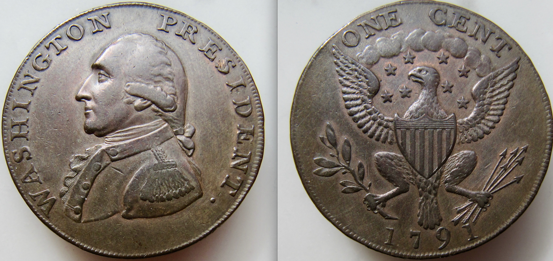 Washington Cent - Small Eagle - 1791 OBV:REV - GP !! .png