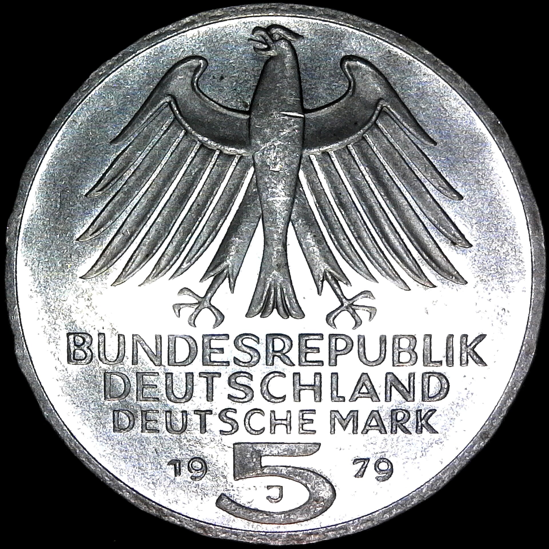 West Germany 5 Mark 1979 German Archeology 150th KM150 rev.jpg