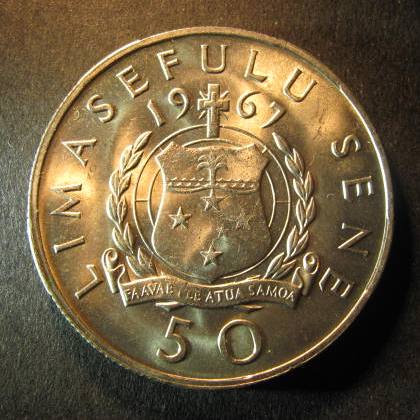 Western Samoa 50 Sene obverse 1967.JPG