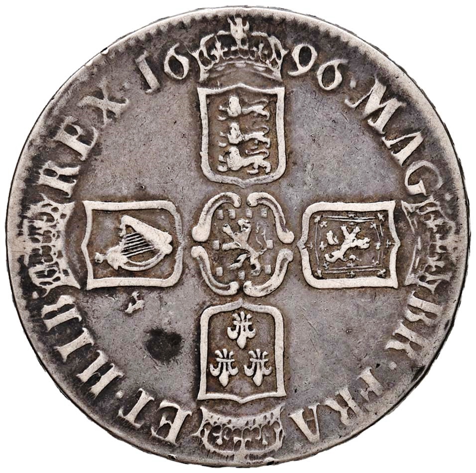 William III 1696 crown FSR Sale 115 Lot 291 jpg reverse Asta 18, Nomisma.jpg