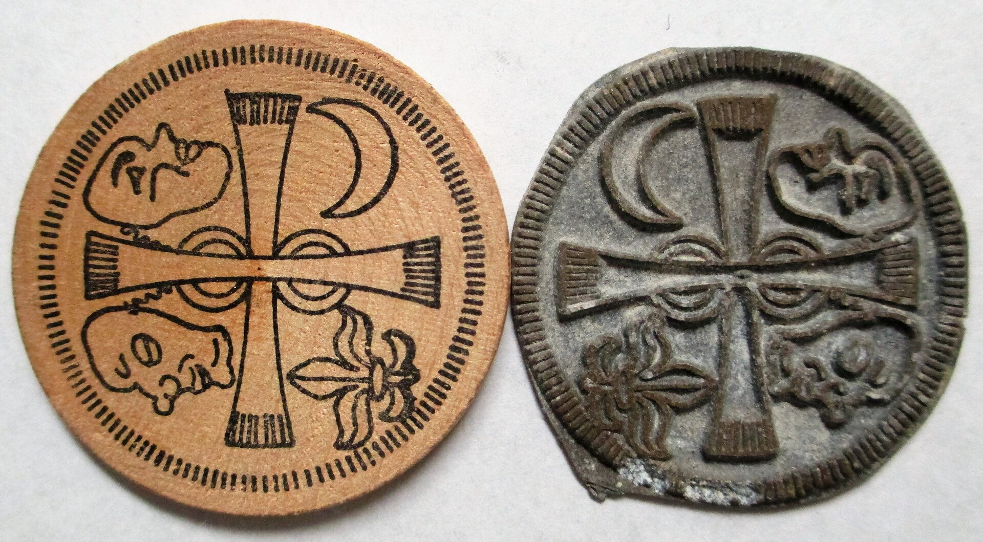 Wooden Nickel Die-Crescent City CC 1.JPG