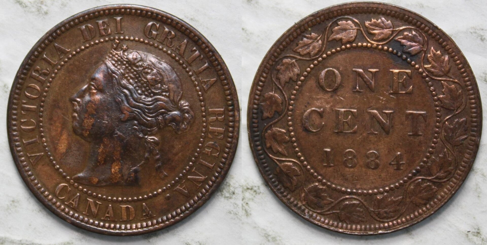 z 1884 Canada Lg Cent, Nice Grade - Cleaned - Queen Victoria.jpg