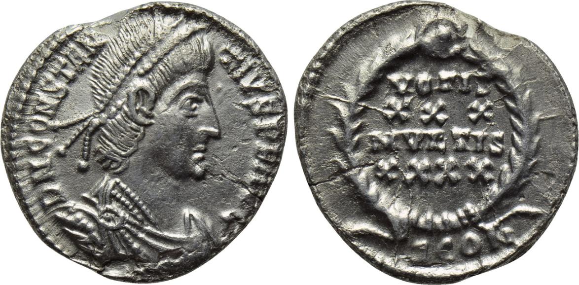 z 337-361 Constantius II Siliqua. 3,00g;19mm 105 RIC261and291.jpg