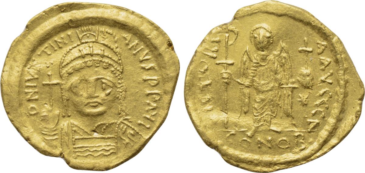 z 527–565 Justinian Solidus 4,19g;20mm 224 S140.jpg