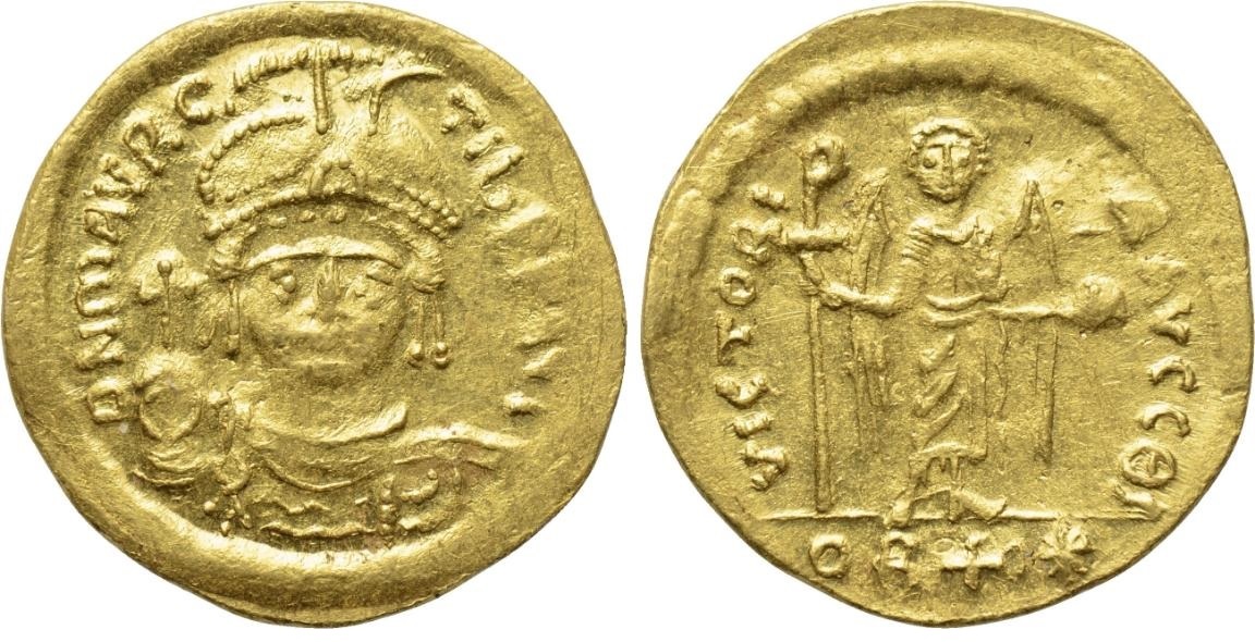 z 582-602 Maurice Tiberius Solidus of 22 Siliquae.jpg