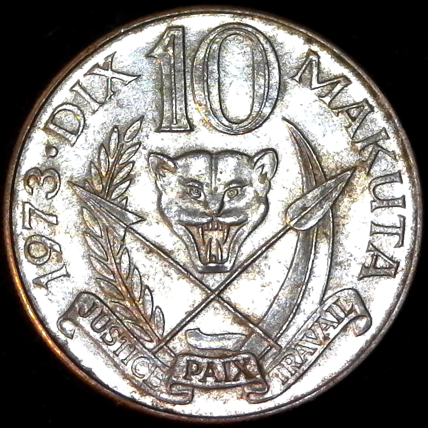 Zaire 10 Makuta 1973 rev.jpg