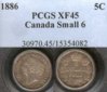 5c Canada 1886 Sm 6 XF45 PCGS-4082 Both.jpg