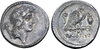 Roman Republic Silver Denarius (minted in Rome in 55 BCE by Quintus Cassius Longinus).jpg