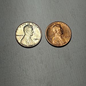 Weird colored 1984 cent
