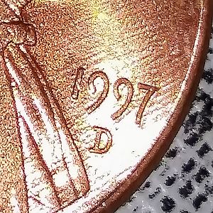 1997D lincoln cent obverse