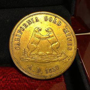 1850 California Gold Mines-Dancing Bears Token-Rare