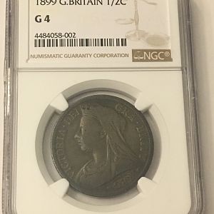 1899 Great Britain 1/2 Crown obv