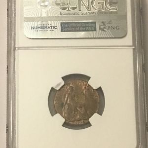 1918 Great Britain 1/4P Farthing rev