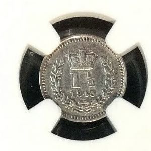 1843/34 Great Britain 1.5 pence rev closeup
