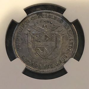 1904 Panama 25 centesimo rev closeup