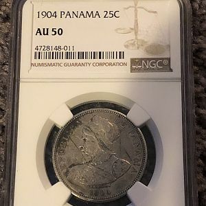 1904 Panama 25 centesimo obv