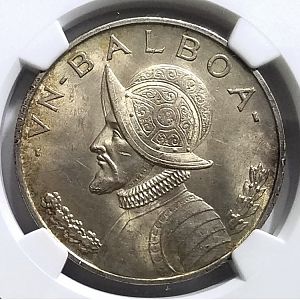 1947 Panama Un Balboa obv closeup
