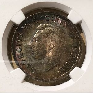 1939 Canada One Dollar obv closeup