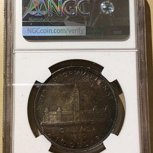 1939 Canada One Dollar rev