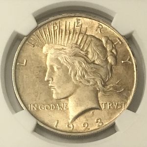 1923 U.S. Peace Dollar obv closeup
