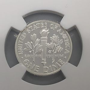 2002 S Silver Roosevelt 10 cents rev closeup